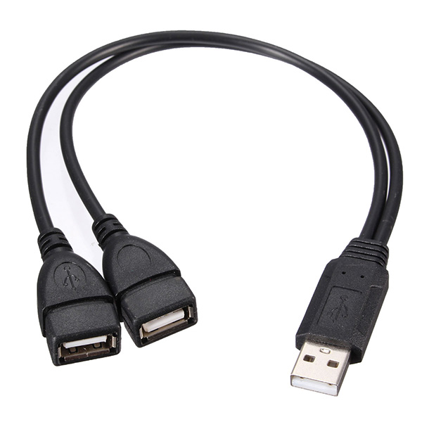 USB 2.0 A Male To 2 Dual USB Female Y Splitter